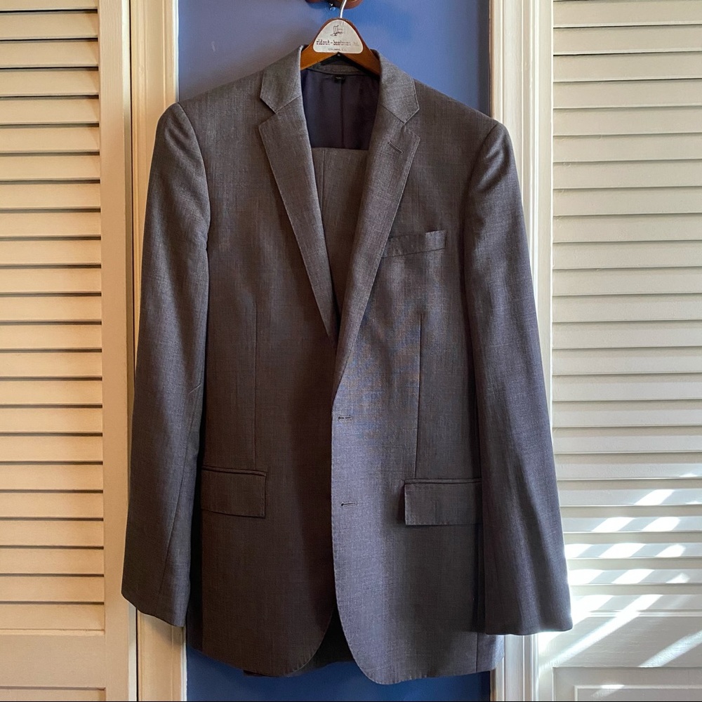 J. Crew Ludlow Gray Sharkskin Wool Suit
